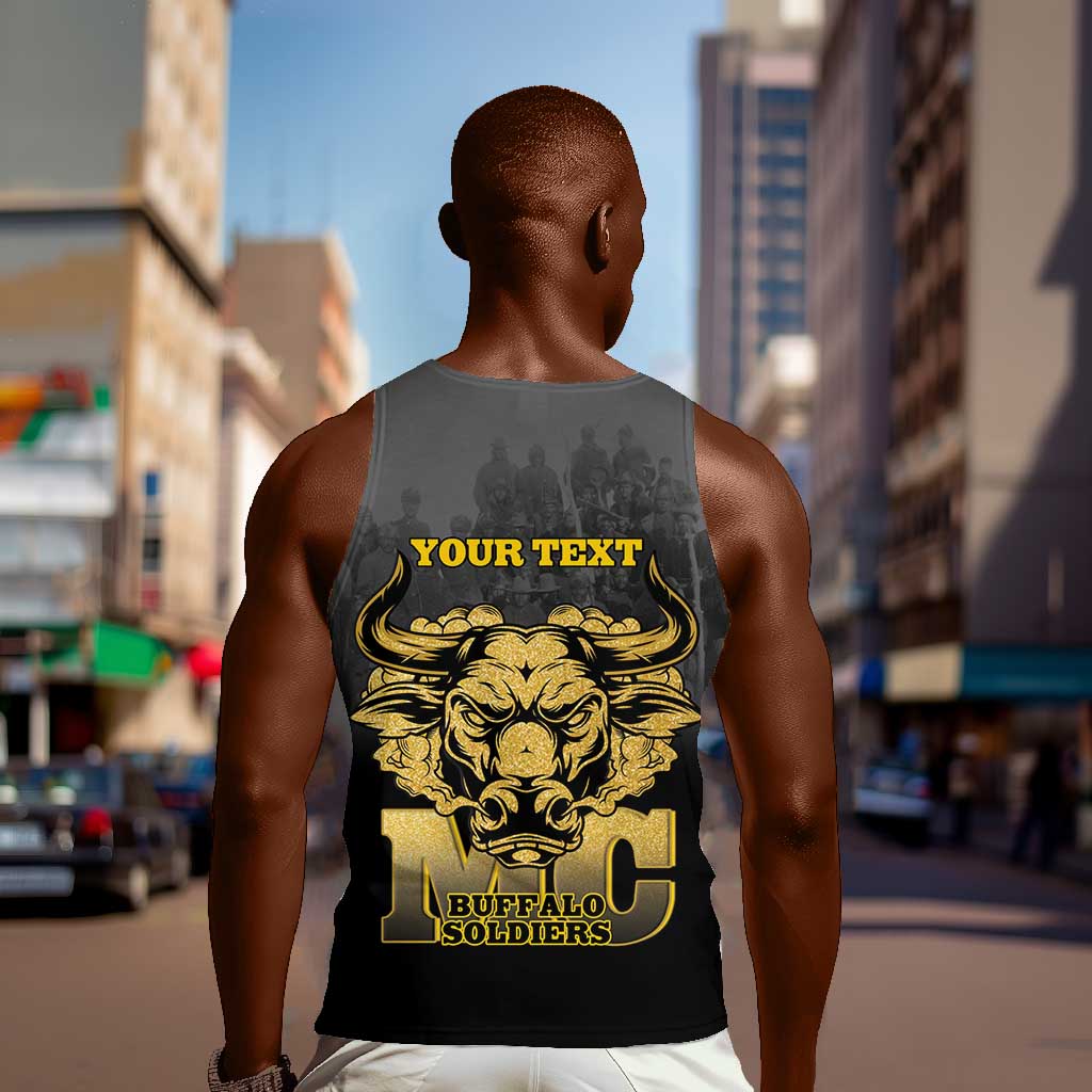 Personalized Buffalo Soldier Men Tank Top African American Heroes - Black - African Pride