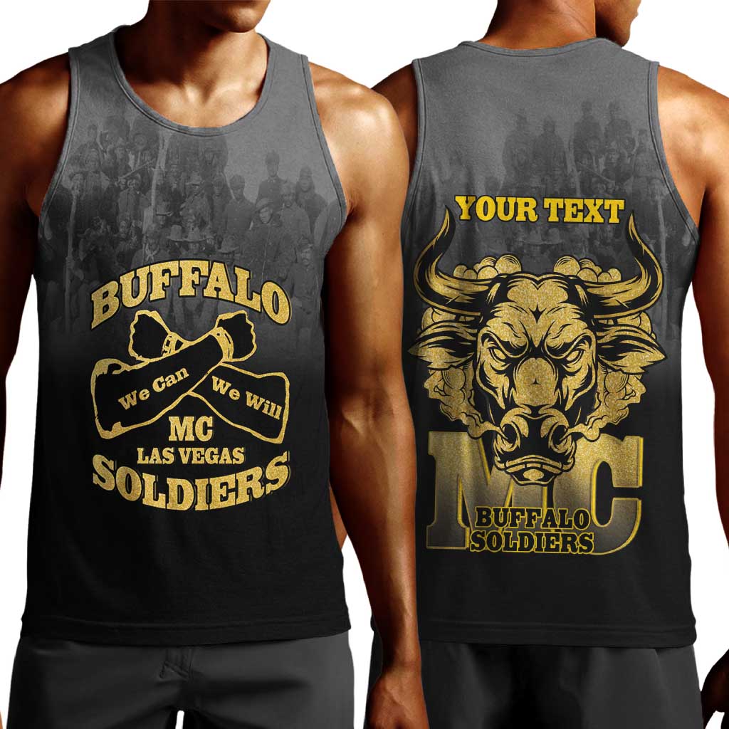 Personalized Buffalo Soldier Men Tank Top African American Heroes - Black - African Pride