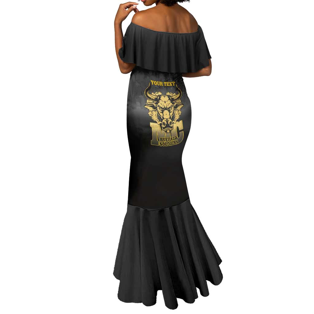 Personalized Buffalo Soldier Mermaid Dress African American Heroes - Black - African Pride