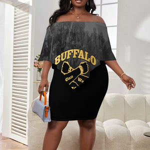 Personalized Buffalo Soldier Off Shoulder Short Dress African American Heroes - Black - African Pride