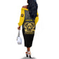 Personalized Buffalo Soldier Off The Shoulder Long Sleeve Dress African American Heroes - Black - African Pride