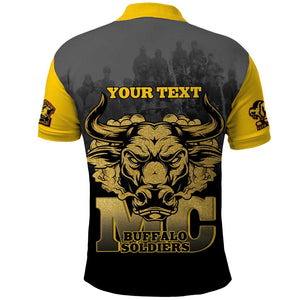 Personalized Buffalo Soldier Polo Shirt African American Heroes - Black - African Pride