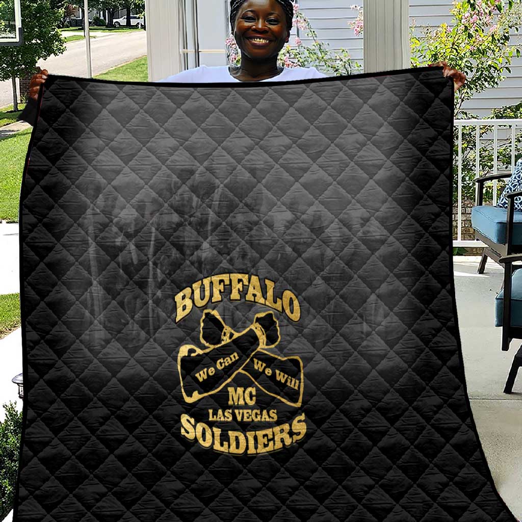 Buffalo Soldier Quilt African American Heroes - Black - African Pride