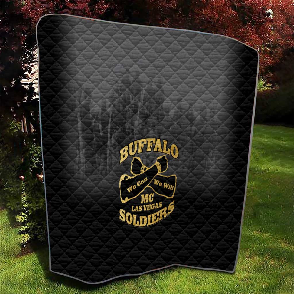 Buffalo Soldier Quilt African American Heroes - Black - African Pride