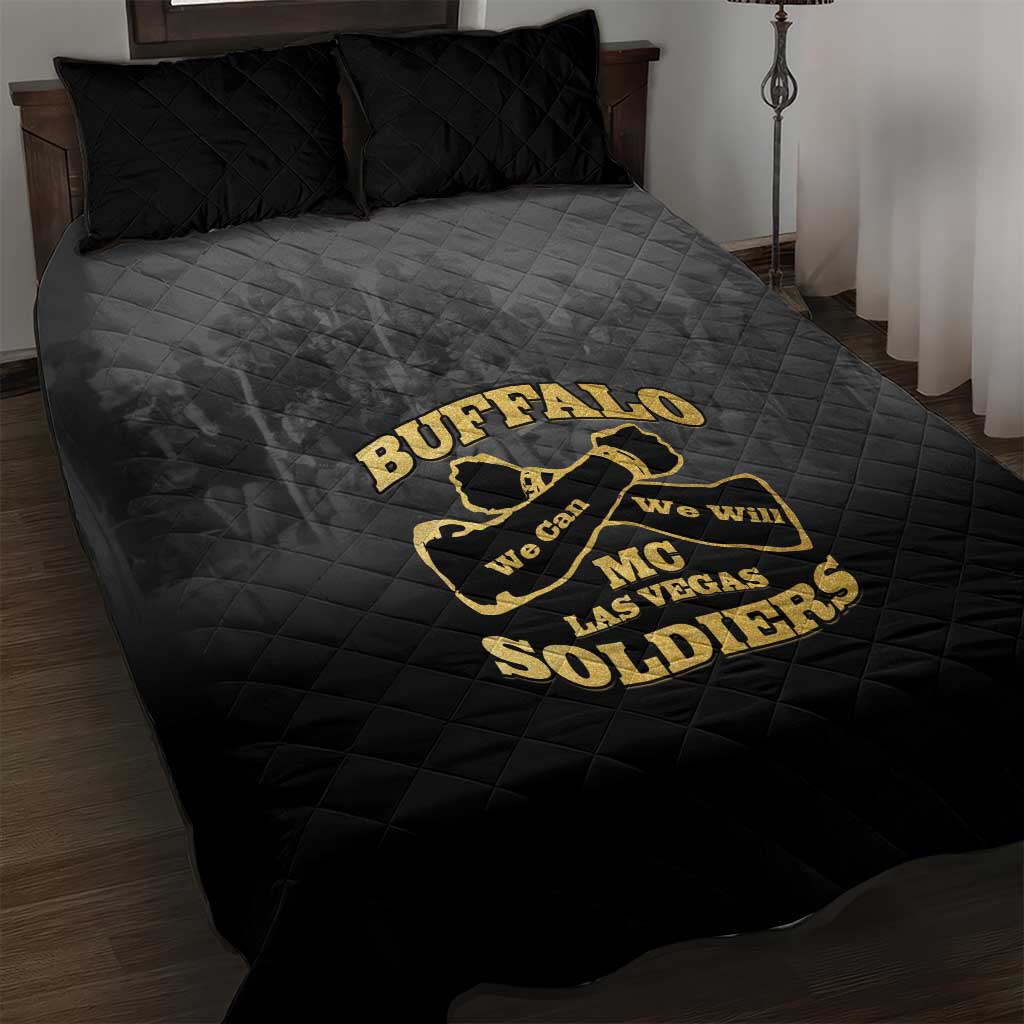 Buffalo Soldier Quilt Bed Set African American Heroes - Black - African Pride
