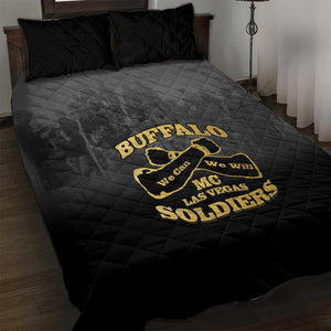 Buffalo Soldier Quilt Bed Set African American Heroes - Black - African Pride
