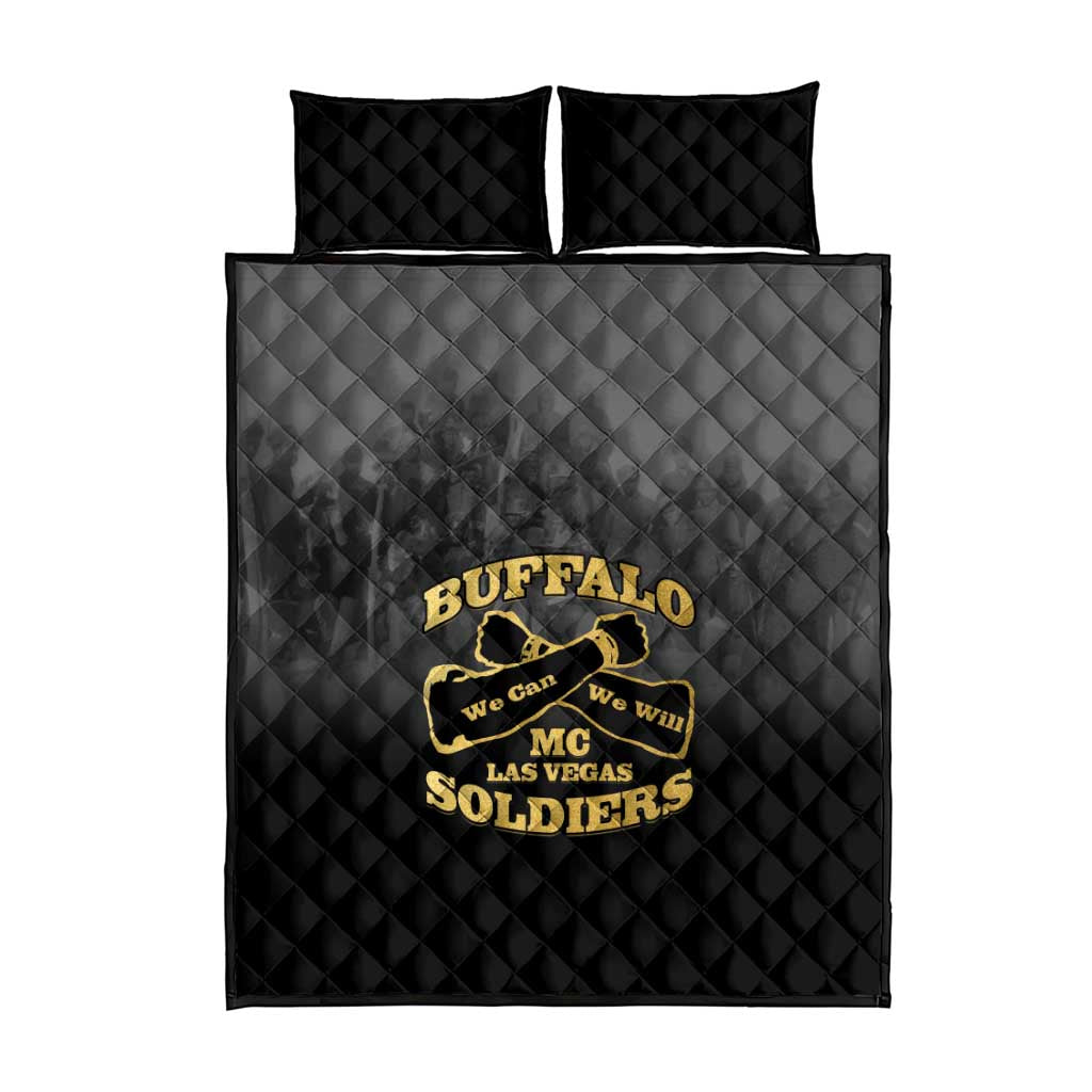 Buffalo Soldier Quilt Bed Set African American Heroes - Black - African Pride