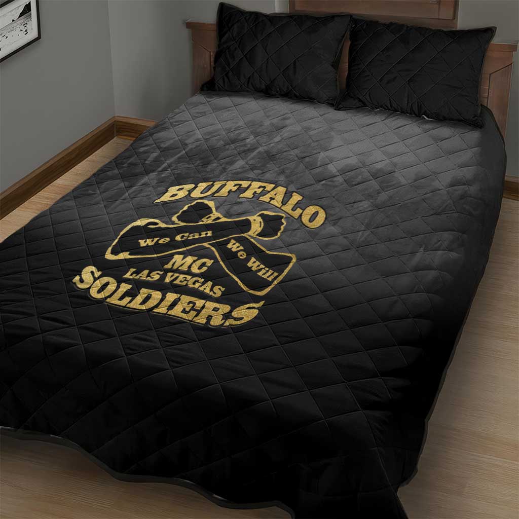 Buffalo Soldier Quilt Bed Set African American Heroes - Black - African Pride