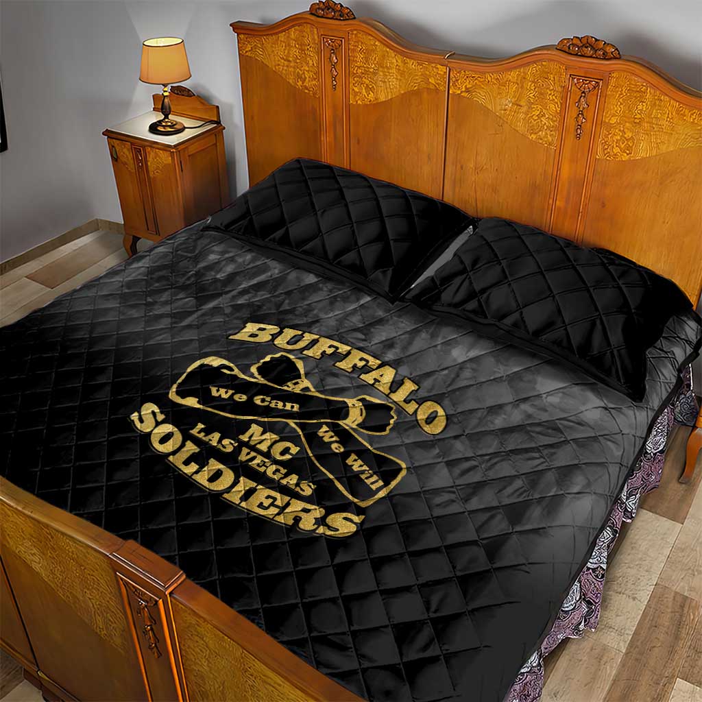Buffalo Soldier Quilt Bed Set African American Heroes - Black - African Pride