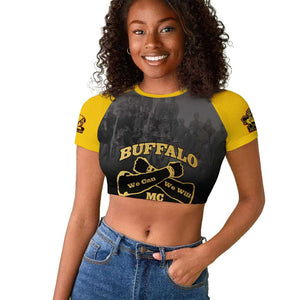 Personalized Buffalo Soldier Raglan Cropped T shirt African American Heroes - Black - African Pride
