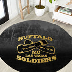 Buffalo Soldier Round Carpet African American Heroes - Black - African Pride