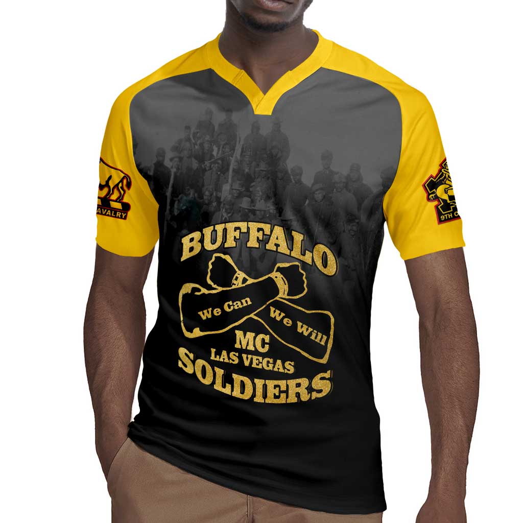 Personalized Buffalo Soldier Rugby Jersey African American Heroes - Black - African Pride