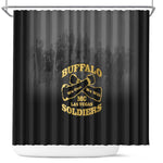Buffalo Soldier Shower Curtain African American Heroes - Black - African Pride