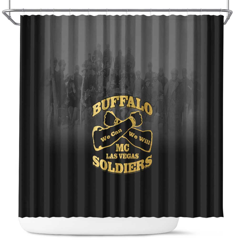 Buffalo Soldier Shower Curtain African American Heroes - Black - African Pride