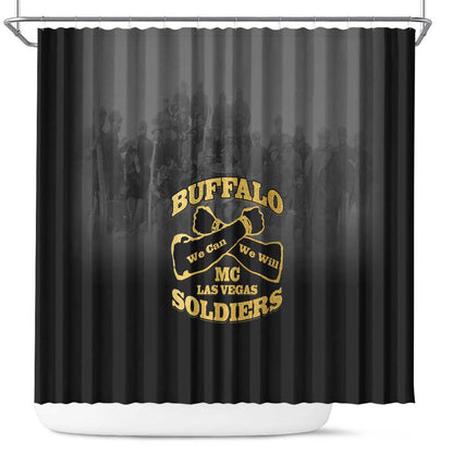Buffalo Soldier Shower Curtain African American Heroes - Black - African Pride