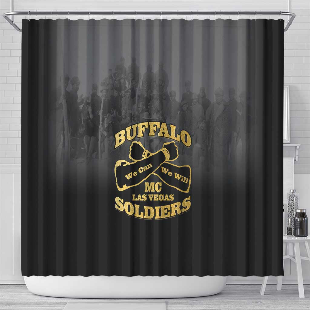 Buffalo Soldier Shower Curtain African American Heroes - Black - African Pride