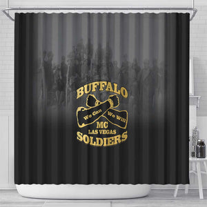 Buffalo Soldier Shower Curtain African American Heroes - Black - African Pride