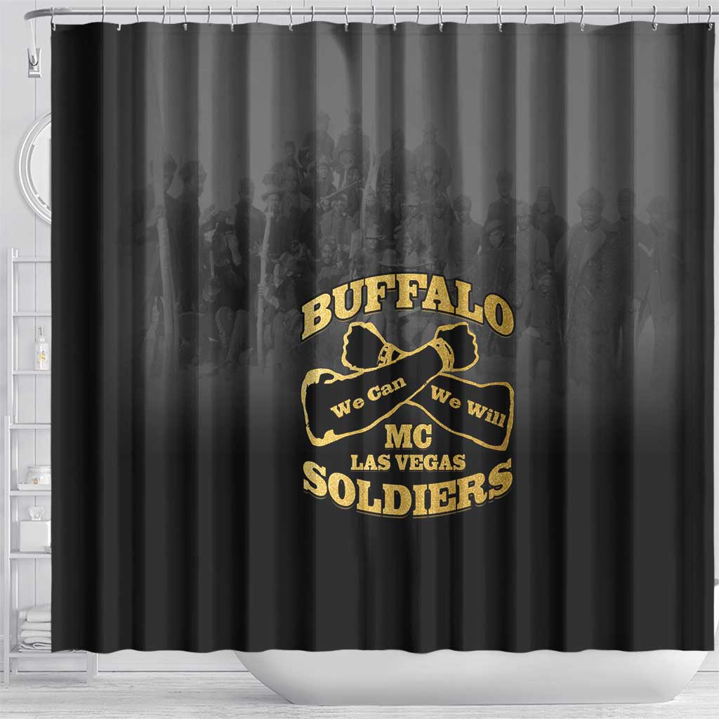 Buffalo Soldier Shower Curtain African American Heroes - Black - African Pride