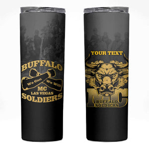 Personalized Buffalo Soldier Skinny Tumbler African American Heroes - Black - African Pride