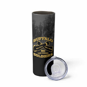 Personalized Buffalo Soldier Skinny Tumbler African American Heroes - Black - African Pride