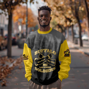 Personalized Buffalo Soldier Sweatshirt African American Heroes - Black - African Pride