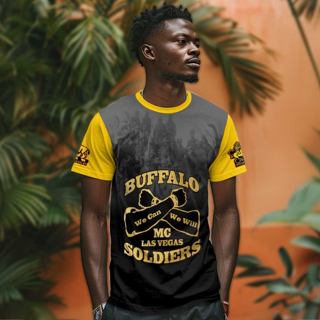 Personalized Buffalo Soldier T shirt African American Heroes - Black - African Pride