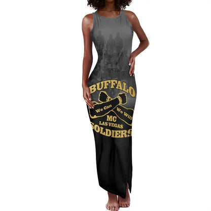 Personalized Buffalo Soldier Tank Maxi Dress African American Heroes - Black - African Pride