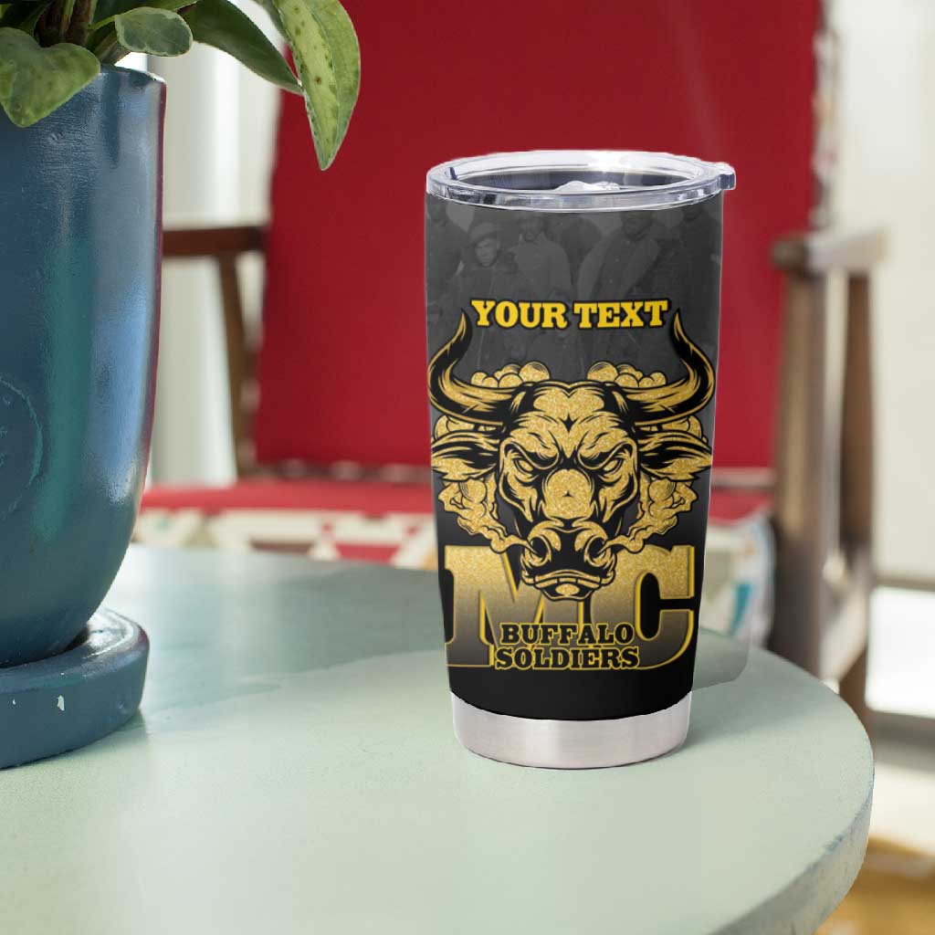 Personalized Buffalo Soldier Tumbler Cup African American Heroes - Black - African Pride