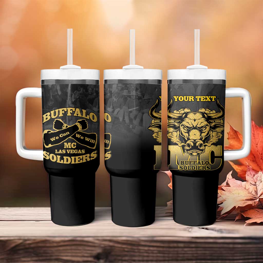 Personalized Buffalo Soldier Tumbler With Handle African American Heroes - Black - African Pride