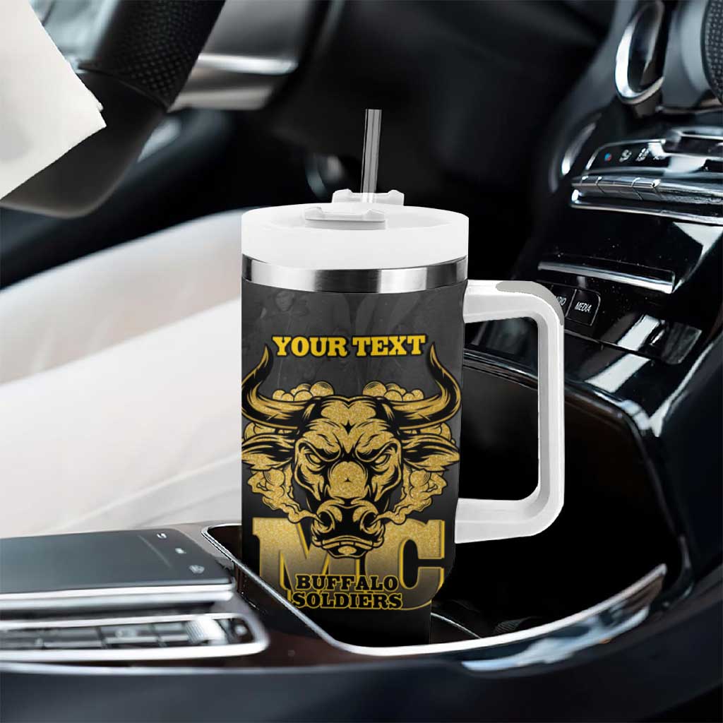 Personalized Buffalo Soldier Tumbler With Handle African American Heroes - Black - African Pride