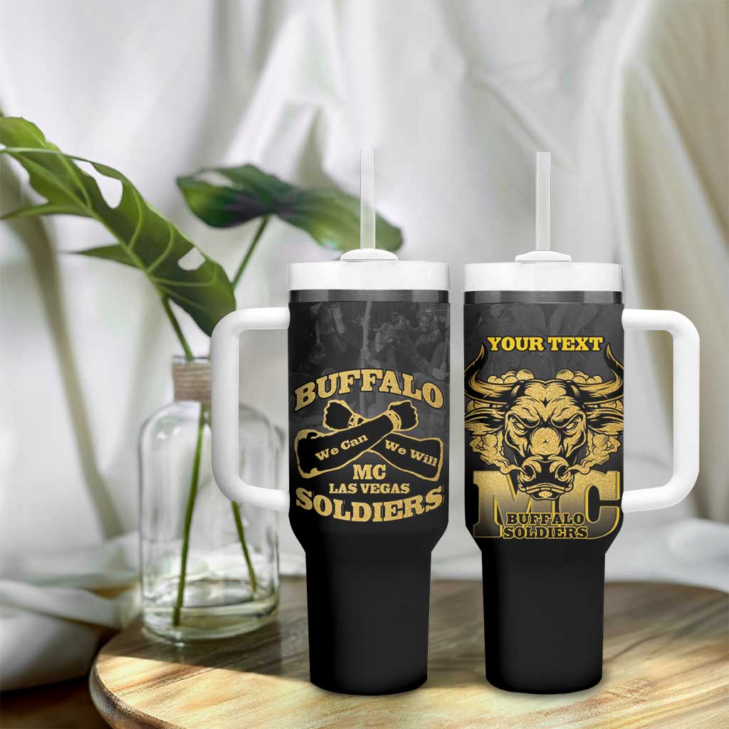 Personalized Buffalo Soldier Tumbler With Handle African American Heroes - Black - African Pride