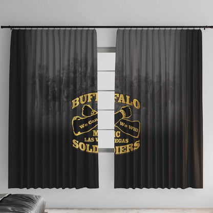 Buffalo Soldier Window Curtain African American Heroes - Black - African Pride