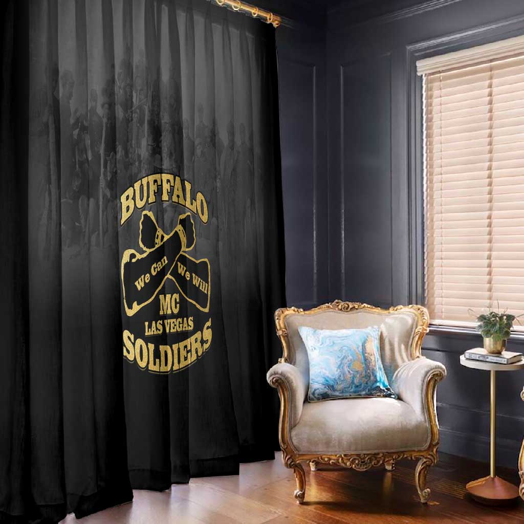 Buffalo Soldier Window Curtain African American Heroes - Black - African Pride