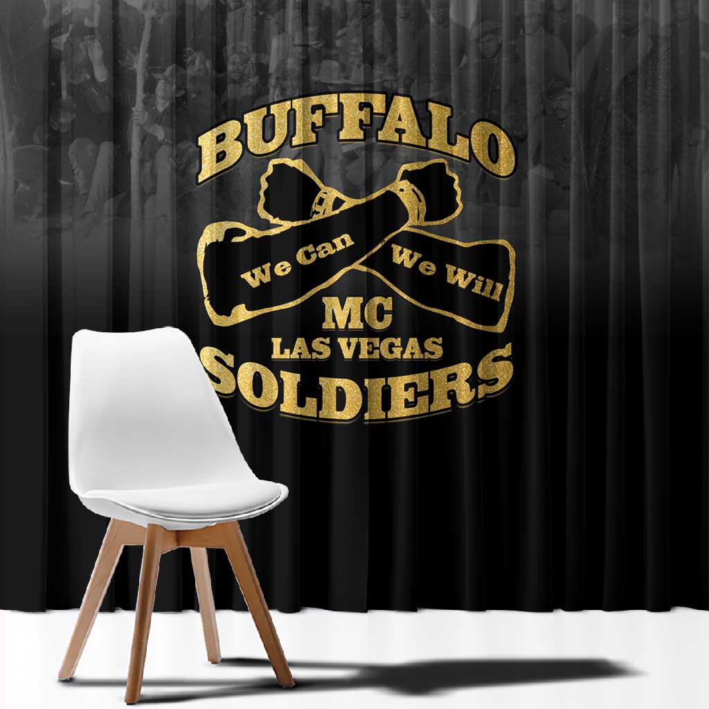 Buffalo Soldier Window Curtain African American Heroes - Black - African Pride