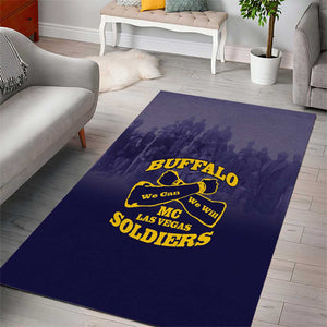 Buffalo Soldier Area Rug African American Heroes - Navy Blue - African Pride