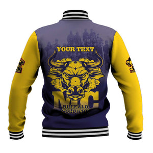 Personalized Buffalo Soldier Baseball Jacket African American Heroes - Navy Blue - African Pride