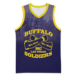 Personalized Buffalo Soldier Basketball Jersey African American Heroes - Navy Blue - African Pride