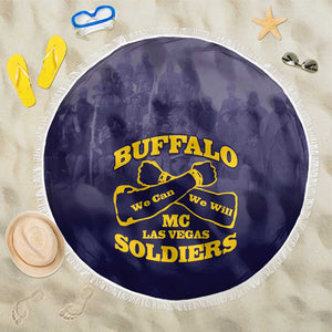 Buffalo Soldier Beach Blanket African American Heroes - Navy Blue - African Pride