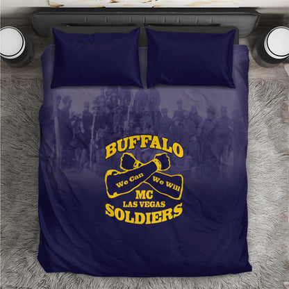 Buffalo Soldier Bedding Set African American Heroes - Navy Blue - African Pride