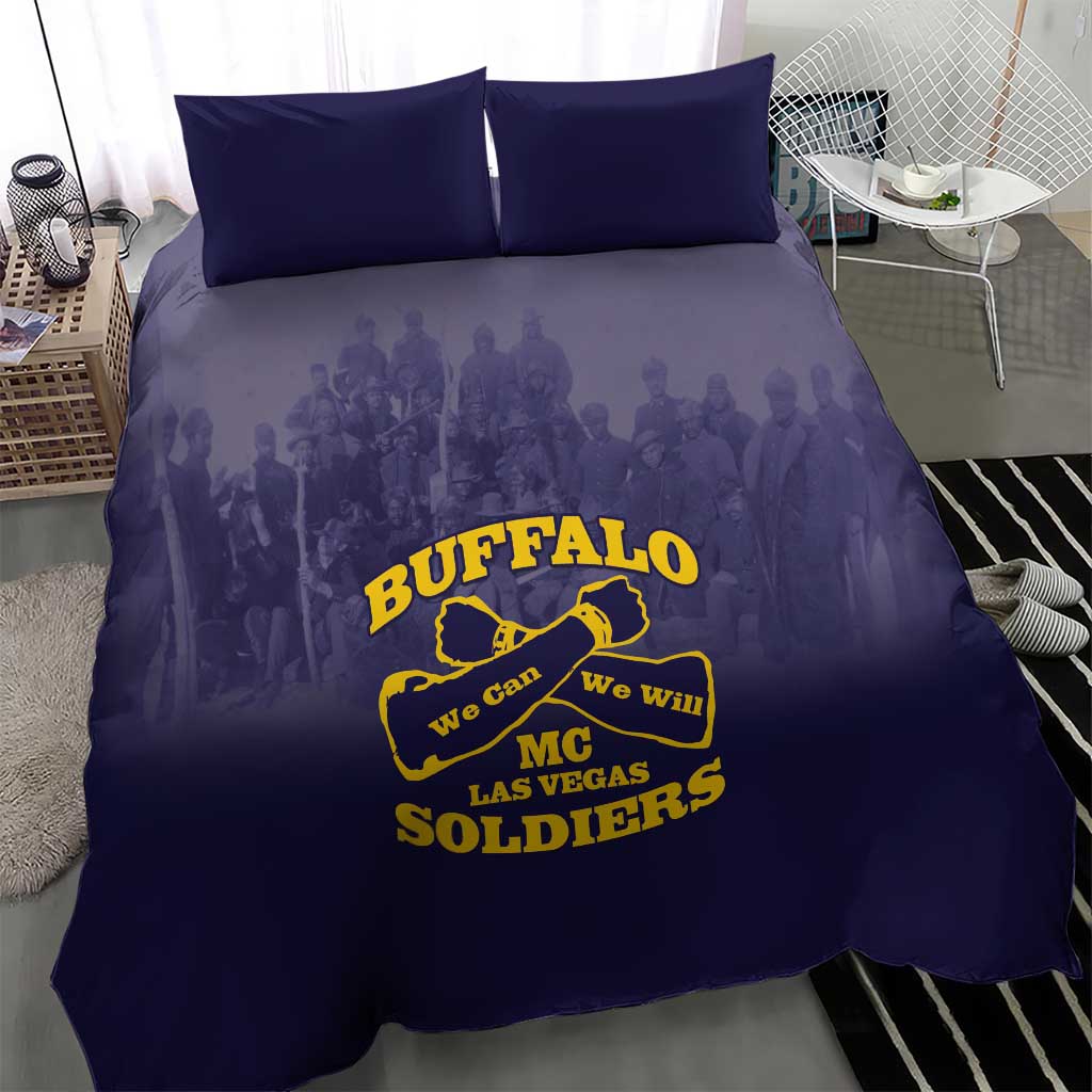 Buffalo Soldier Bedding Set African American Heroes - Navy Blue - African Pride