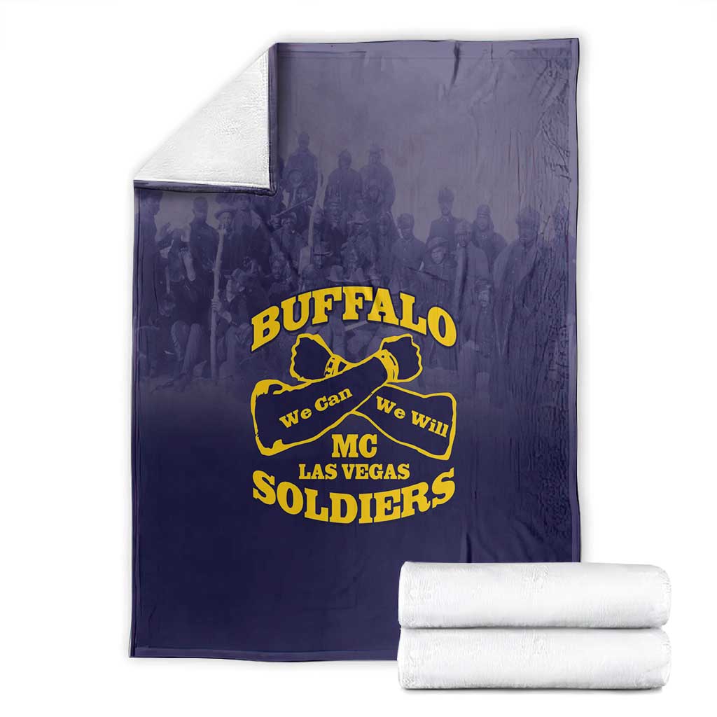 Buffalo Soldier Blanket African American Heroes - Navy Blue - African Pride