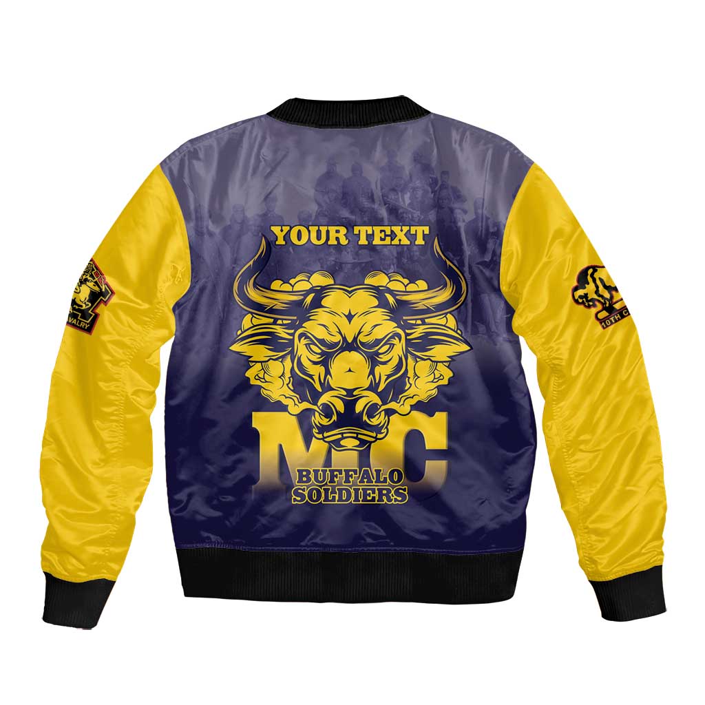 Personalized Buffalo Soldier Bomber Jacket African American Heroes - Navy Blue - African Pride
