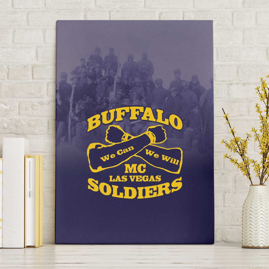 Buffalo Soldier Canvas Wall Art African American Heroes - Navy Blue - African Pride