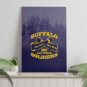 Buffalo Soldier Canvas Wall Art African American Heroes - Navy Blue - African Pride