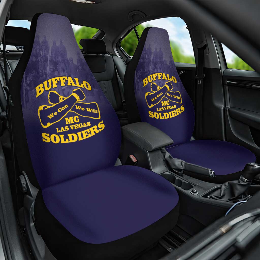 Buffalo Soldier Car Seat Cover African American Heroes - Navy Blue - African Pride