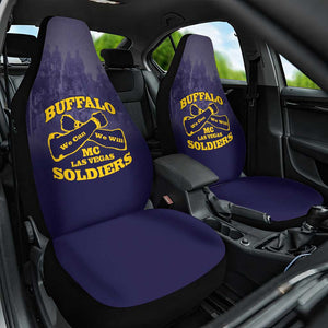 Buffalo Soldier Car Seat Cover African American Heroes - Navy Blue - African Pride
