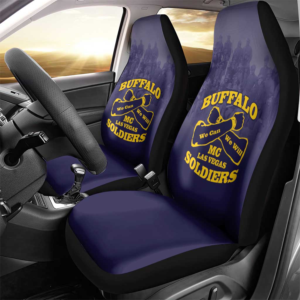 Buffalo Soldier Car Seat Cover African American Heroes - Navy Blue - African Pride
