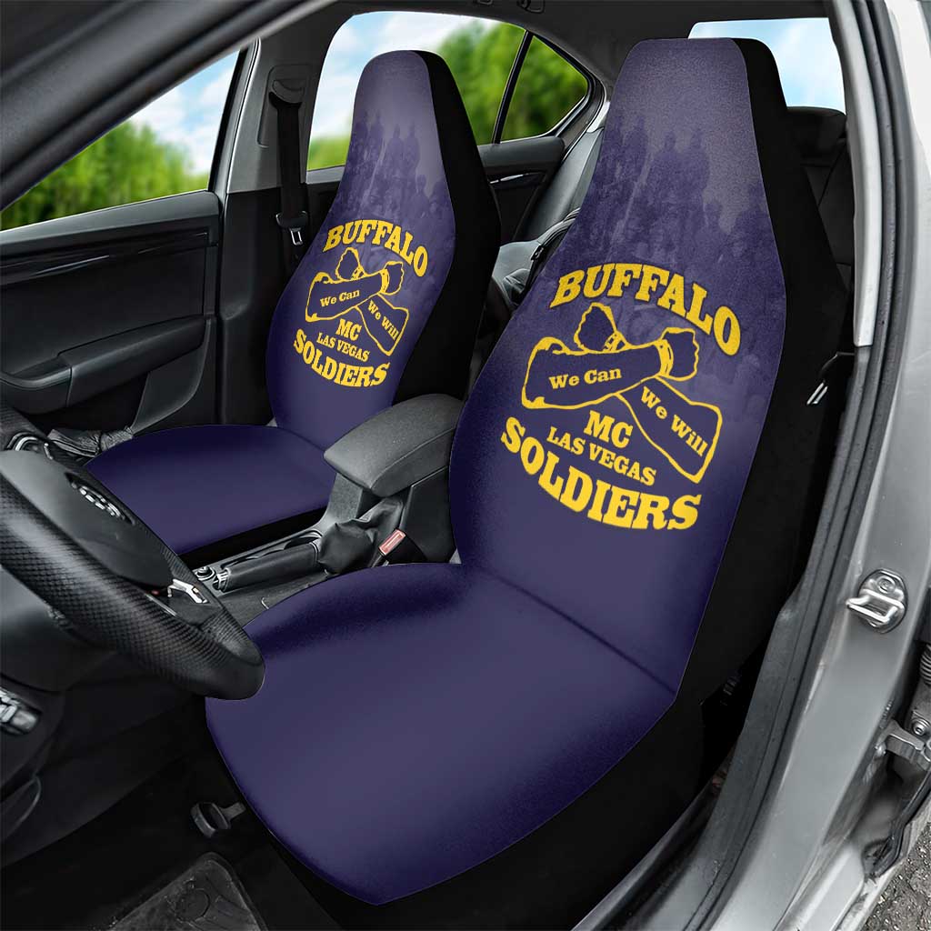 Buffalo Soldier Car Seat Cover African American Heroes - Navy Blue - African Pride