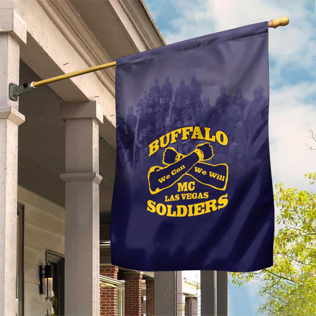 Buffalo Soldier Garden Flag African American Heroes - Navy Blue - African Pride