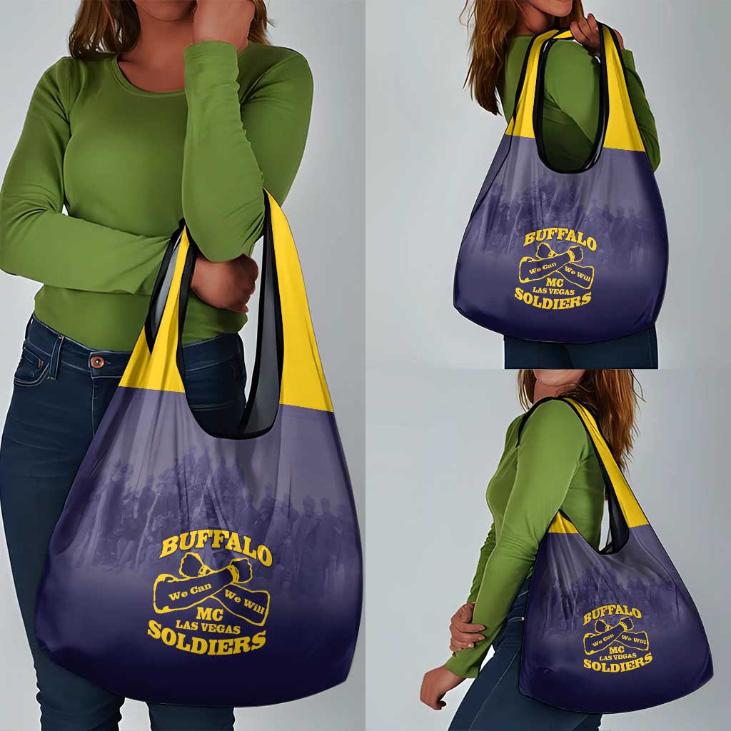 Buffalo Soldier Grocery Bag African American Heroes - Navy Blue - African Pride